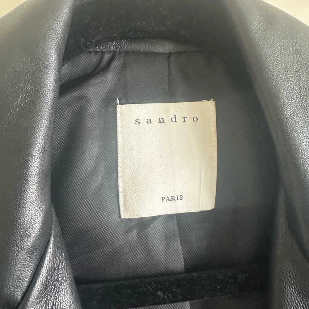 Sandro Black Leather Biker Jacket - Picture 4 of 6